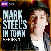 The words "Mark Steel's in Town: Series 1" on the left-hand side of the image, with a photo of Mark Steel on the right-hand side.