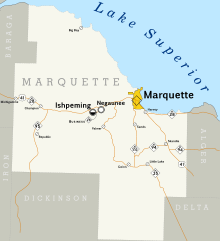 M-28 crosses east–west through central Marquette County. US 41 runs concurrent with M-28 before turning to the southeast. The other highways in the county run south of M-28.