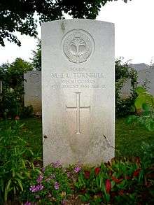  Headstone of Maurice Turnbull. Bayeux CWGC Cemetery.