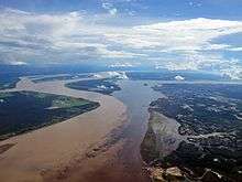 Confluence of the Rio Solimoes with the  Rio Negro.