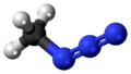 Ball-and-stick model of the methyl azide molecule