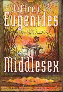 cover showing child emerging from waterlily with bullrushes either side, with a bright stylized sun in the sky directly overhead