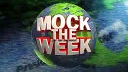 White 3D writing over globe reads "Mock the Week"