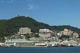 View of Mount Inasa from Nagasaki Harbor.