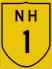 National Highway 1 marker