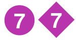 The route emblems of the 7 Local and 7 Express trains are a purple circle and diamond, respectively, with a white "7" within both.