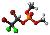 Ball-and-stick model of the Naled molecule