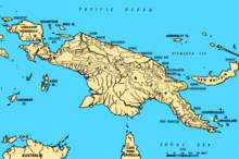 A simple map depicting an island and its surrounds