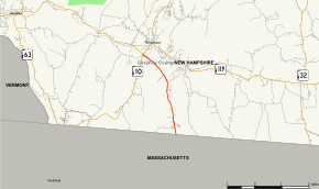 Map of New Hampshire Route 78