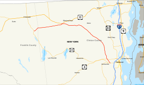 Map of New York State Route 190
