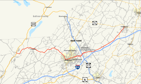 Map of New York State Route 211