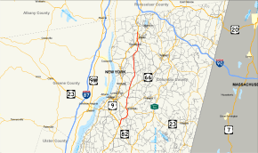 Map of New York State Route 9H