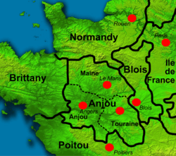 Colour map of Northern France at time of Henry I's death