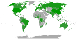 Countries where a national Esperanto Association exists