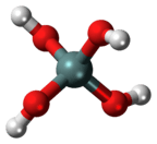 Ball-and-stick model of the orthosilicic acid molecule