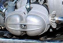 Closeup picture of the right-side cylinder of a BMW engine