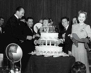 Skelton and John Garfield at FDR Birthday Ball, 1944