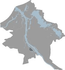 Location of Lucavsala (dark green) in Riga.