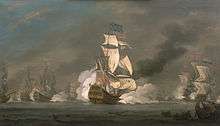 Robert Woodcock – A Battle Between English and Dutch Ships.
