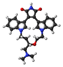 Ball-and-stick model of the ruboxistaurin molecule
