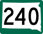 Highway 240 marker