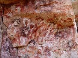 Stencilled hands at the Cuevas de las Manos