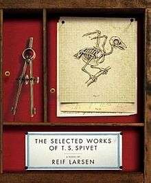 Book cover featuring the sparrow skeleton for which the author was named, as well as several pieces of cartography equipment.