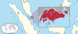 Location of  Singapore  (red)