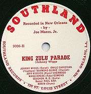 Label of Southland Record featuring Johnny Wiggs