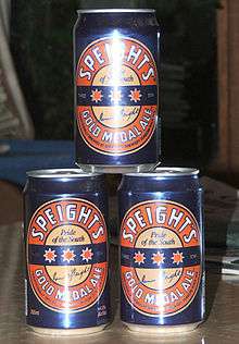 Three cans of Speight's beer.