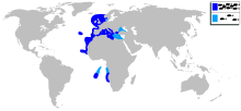 Map showing black seabream