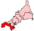 A medium constituency located in the extreme south west of the county.
