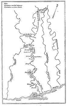Map of the region affected by the Steele's Bayou expedition, as understood by the Confederates.