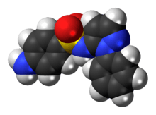Space-filling model of the sulfaphenazole molecule