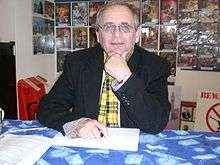 Sylvester McCoy at The Television & Movie Store in Wallyford, Scotland, UK, on 12 April 2008