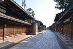 Street with traditional Japanese wooden houses