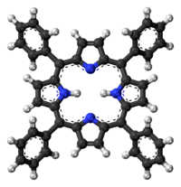 Ball-and-stick model of the tetraphenylporphyrin molecule