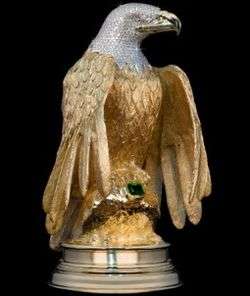 The Golden Eagle standing watch over the Atocha Star emerald
