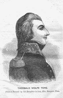 Engraving of a man in profile from the waist up, facing right, dressed in a French naval uniform