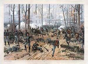19th century lithograph picturing the Battle of Shiloh