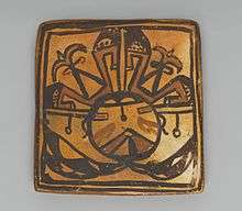 Hopi Pueblo ceramic tile from the late 19th-early 20th century, in the Brooklyn Museum