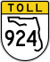 State Road 924 toll marker