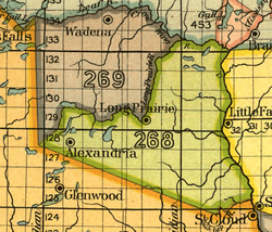 Map of the Crow Wing River area