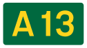 A13 road shield