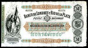 50 peso Uruguay banknote from 1872
