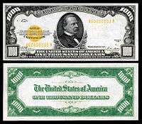 $1,000 Gold Certificate, Series 1928, Fr.2408, depicting Grover Cleveland