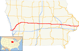 US 30 runs mostly east-west across the state of Iowa