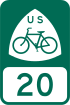 U.S. Bicycle Route 20 marker