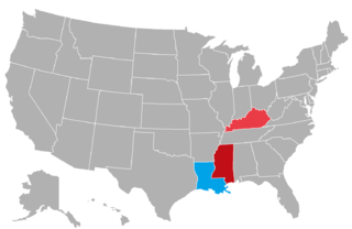 Color coded map of the 2015 gubernatorial races