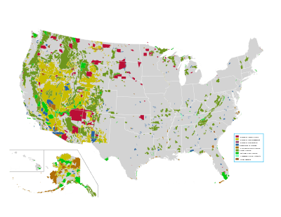 map of federally owned land in the United States